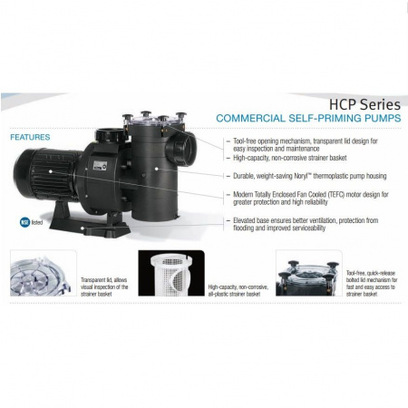 Насос для бассейна Hayward HCP401253E KAN1270 (137м³/ч*12м 10.2кВт 380В)