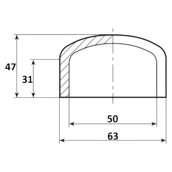 Заглушка  50мм Aquaram (80C) (7107050), шт