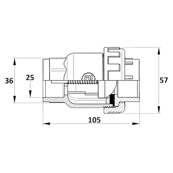 Клапан обратный 25мм Aquaram Uniblock EPDM (48N) (1350025), шт