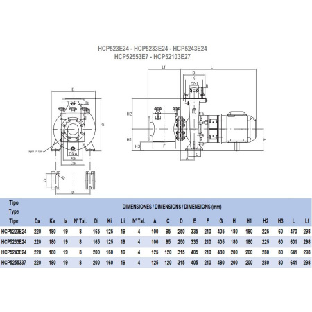Насос для бассейна Hayward HCP52553E7 (58м³/ч 3.68кВт 380В)