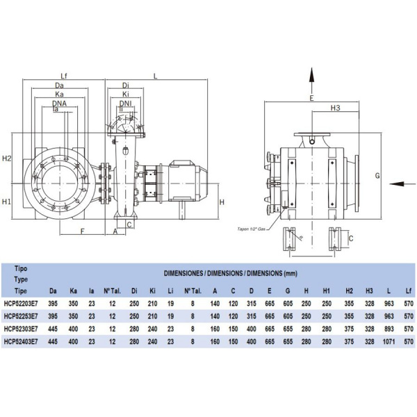 Насос для бассейна Hayward HCP52403E7 (487м³/ч 29.42кВт 380В)