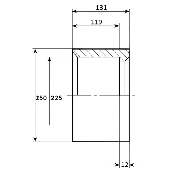 Втулка переход 250 x 225мм Aquaram (6H) (7106251), шт