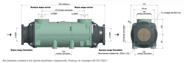 Теплообменник  300кВт Bowman пучок труб медно-никелевый сплав (нужны RGRBNG090I 2шт) (GL140-3708-2C), шт