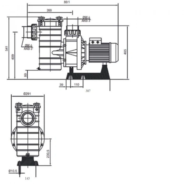 Насос для бассейна Hayward HCP38301E KAP300 M.B (48м³/ч*10м 2.76кВт 220В)