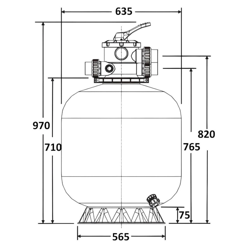 Фильтр  16м3/ч Laswim P-DG 635мм пластиковый с верхним вентилем 1 1/2" (P-DG650), шт