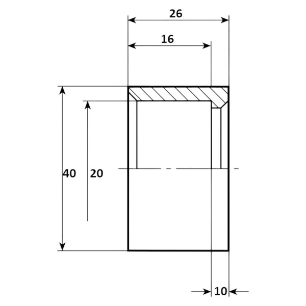 Втулка переход  40 x 20мм Aquaram (100B) (7106040), шт