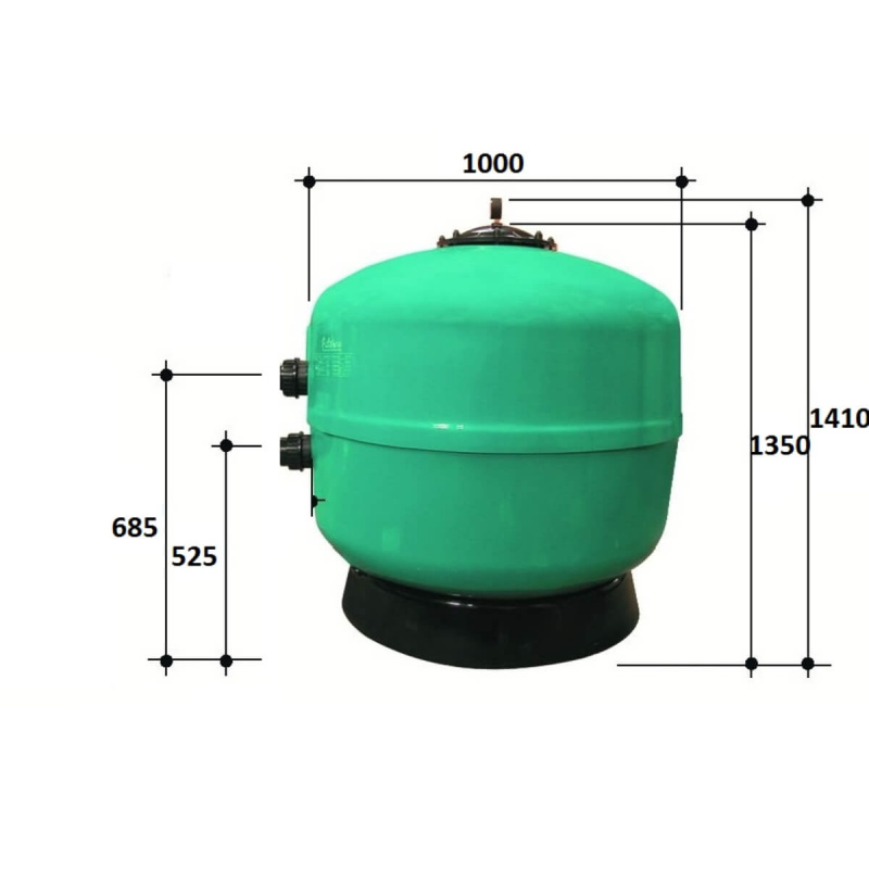 Фильтр  40м3/ч Gemas FILTREX 1000мм без бокового вентиля 2 1/2" (021117L), шт