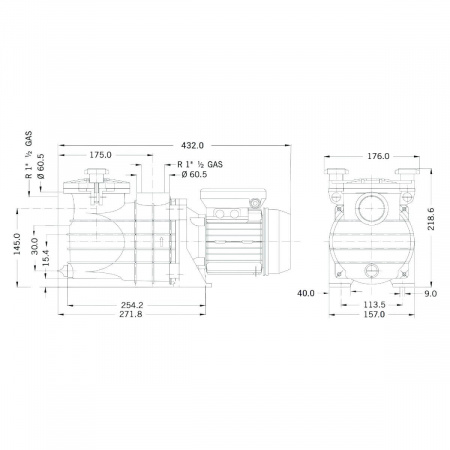 Насос с префильтром   6,7м3/ч PSH MICRO-33 Н=8 0,25кВт 230В (морская вода) (1MIC1030M2V), шт