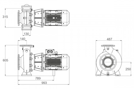 Насос без префильтра чугунный 340м3/ч PSH DN-133 H=10 15кВт 400В (1DN12000E7V)