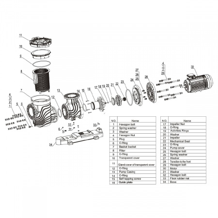 Насос для бассейна Aquaviva LX SEQ1500 (168м³/ч 113кВт 380В)
