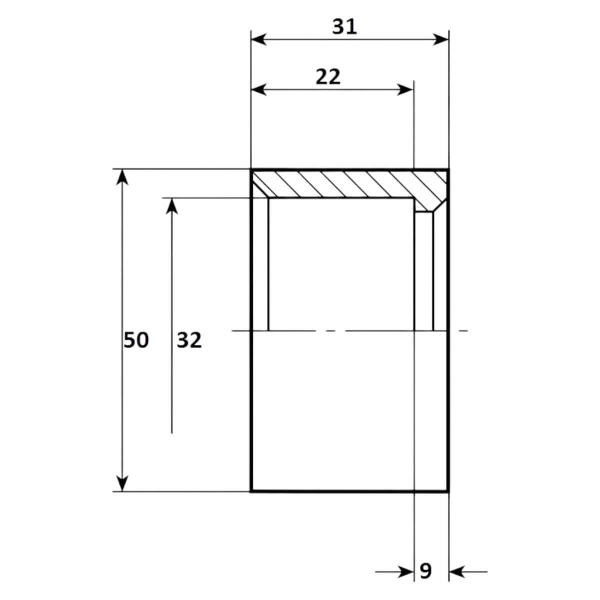 Втулка переход  50 x 32мм Aquaram (75B) (7106052), шт