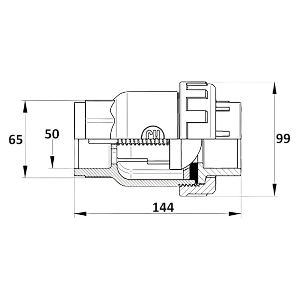 Клапан обратный 50мм Aquaram Uniblock EPDM (24I) (1350050), шт