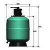 Фильтр  10м3/ч Gemas FILTREX T 500мм с верхним вентилем 1 1/2" (021112T), шт
