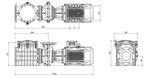 Насос с префильтром 162м3/ч PSH F-GIANT 22TRB H=10 9,2кВт 400В с бронз. раб. кол. (1FGN1250E4VTB)