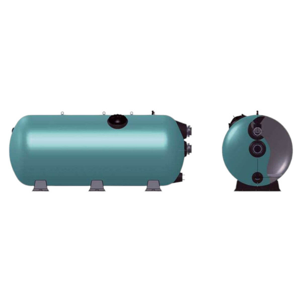 Фильтр 166м3/ч Gemas TURBIDRON HORIZONTAL 1800х3500мм M1 фланец 200 мм 30м3/ч/м2+Люк400 (02197203)