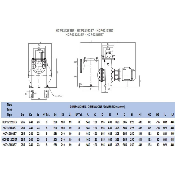 Насос для бассейна Hayward HCP621253E7 (152м³/ч 9.19кВт 380В)