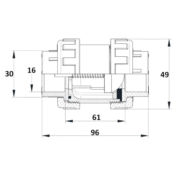 Клапан обратный 16мм Aquaram EPDM (48N) (1600016), шт